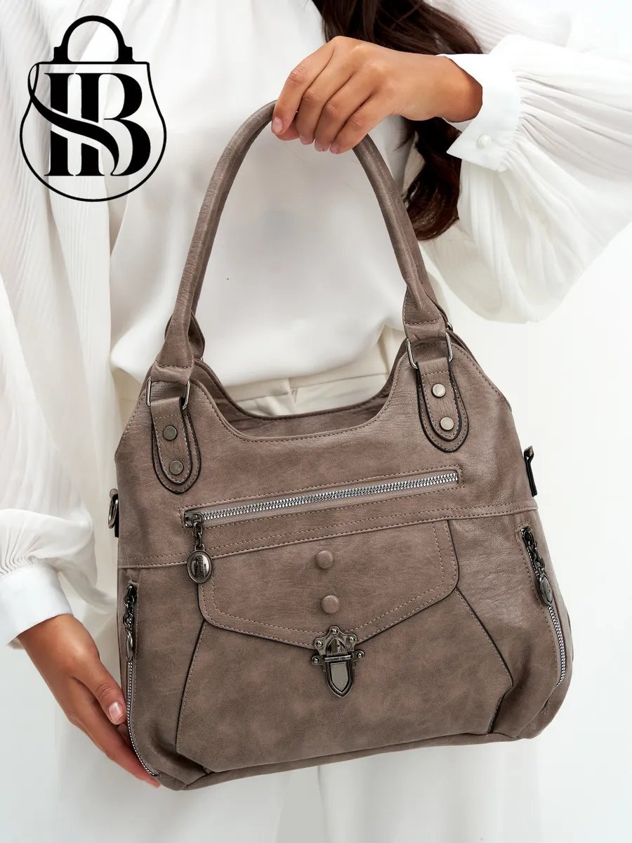 Сумка шоппер ICONIC BAGS искусственная кожа бежевый купить,NaN