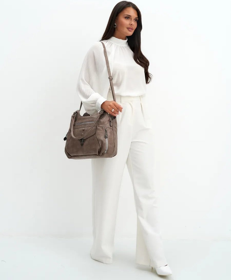 Сумка шоппер ICONIC BAGS искусственная кожа бежевый купить,NaN