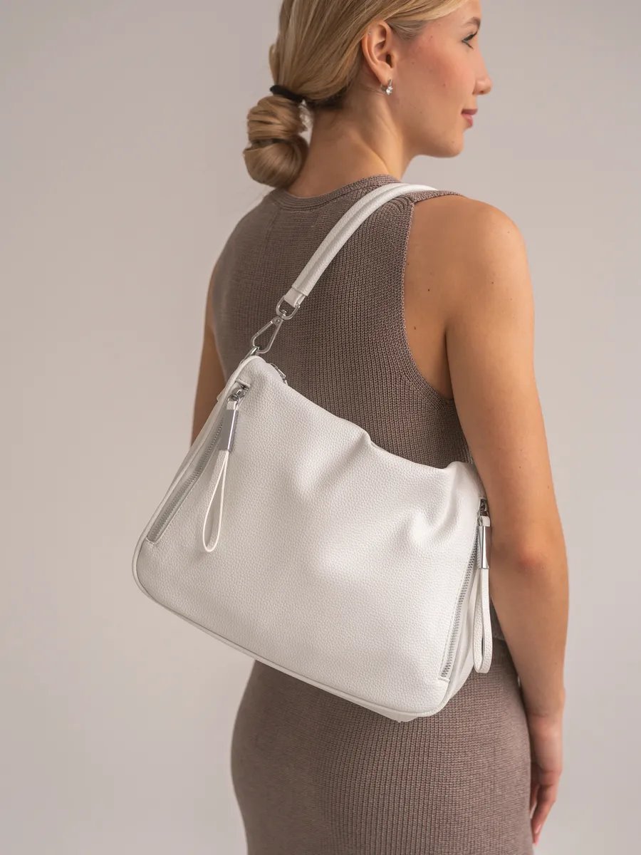 Сумка шоппер VIbags искусственная кожа белый купить,NaN
