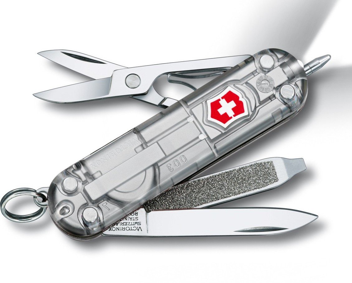 Нож швейцарский Victorinox Signature Lite SilverTech 0.6226.T7 прозрачный