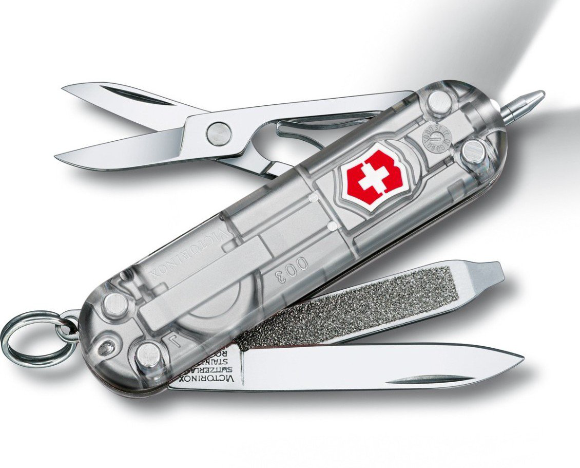 Нож швейцарский Victorinox Signature Lite SilverTech 0.6226.T7 прозрачный