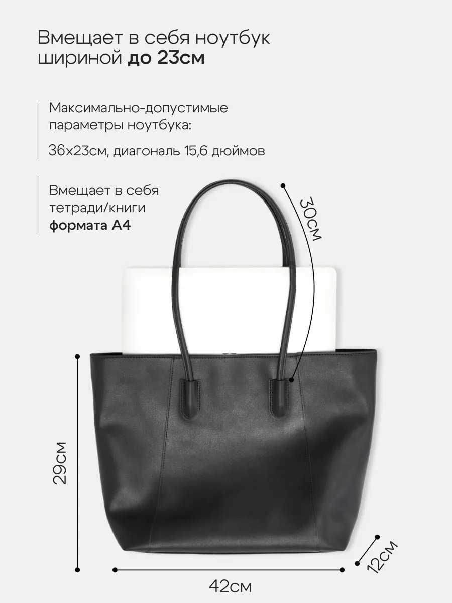 Сумка тоут MEBERI экокожа черный купить,NaN