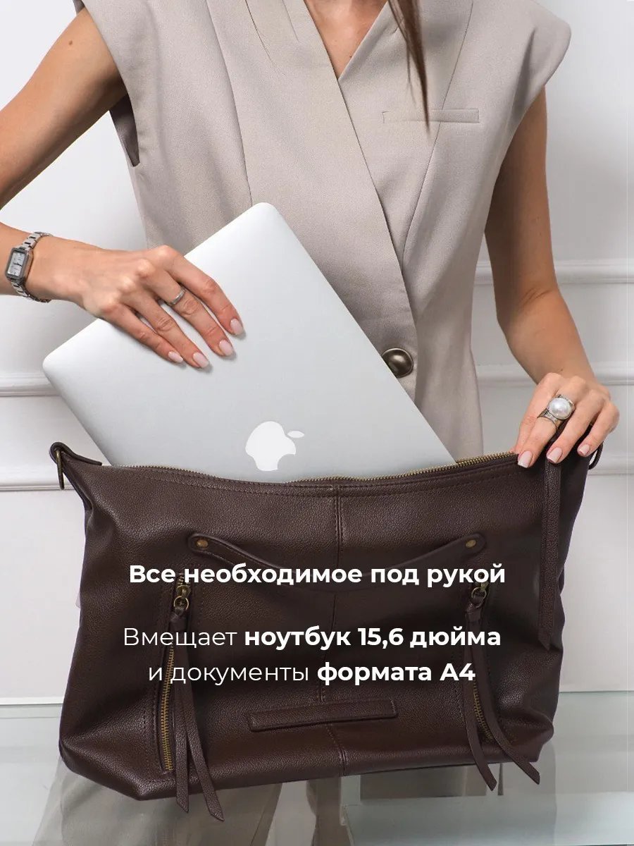 Сумка тоут Bloom of Life экокожа коричневый купить,NaN