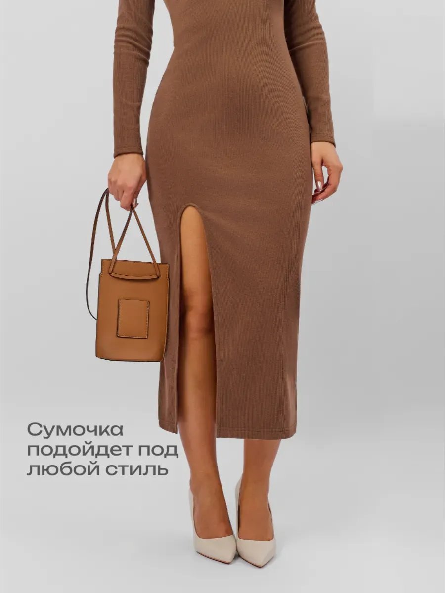 Мини-сумка EVAE экокожа коричневый
