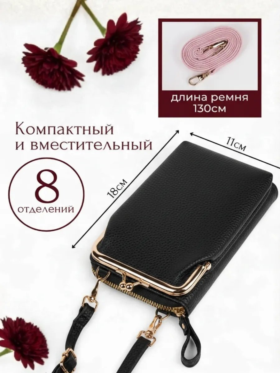 Сумка кросс-боди экокожа черный