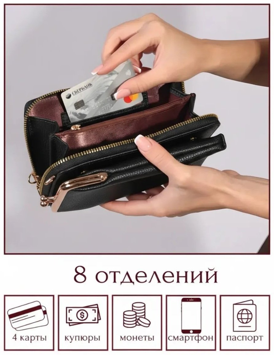 Сумка кросс-боди экокожа черный