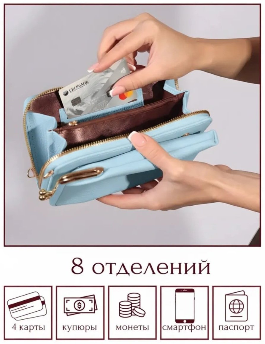 Сумка кросс-боди экокожа голубой купить,NaN