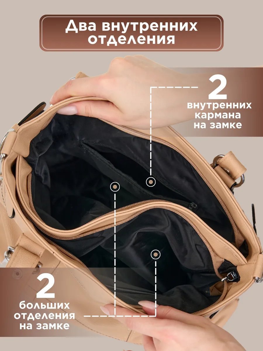 Сумка шоппер CORTICO натуральная кожа бежевый