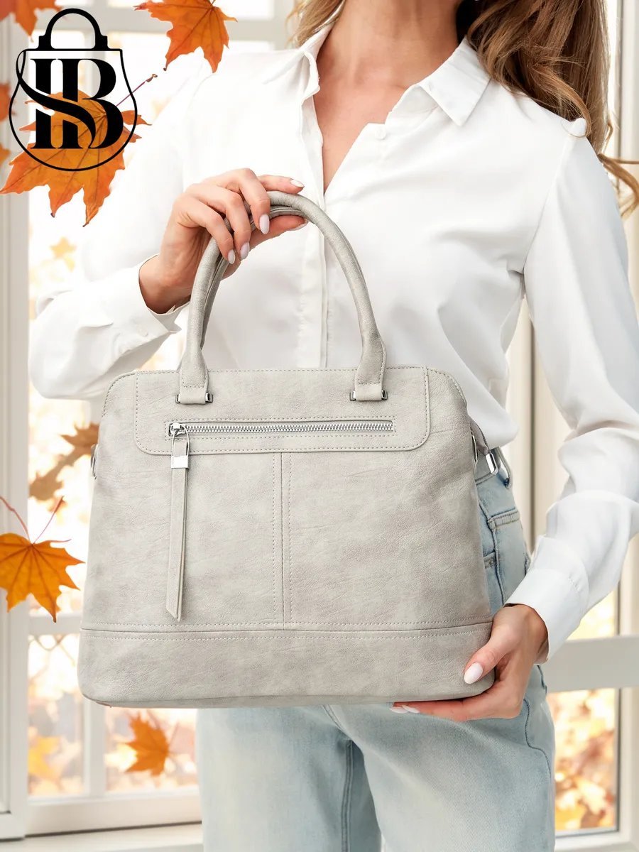 Сумка шоппер ICONIC BAGS искусственная кожа серый