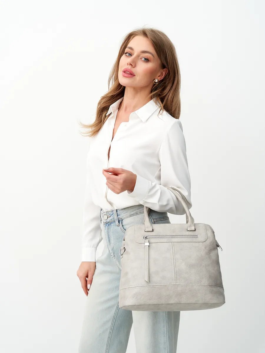 Сумка шоппер ICONIC BAGS искусственная кожа серый