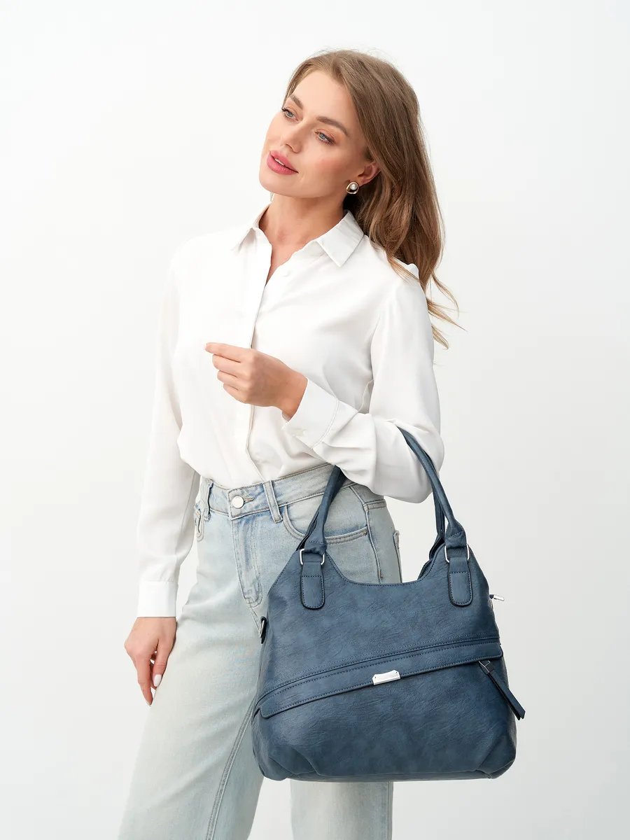 Сумка шоппер ICONIC BAGS искусственная кожа синий