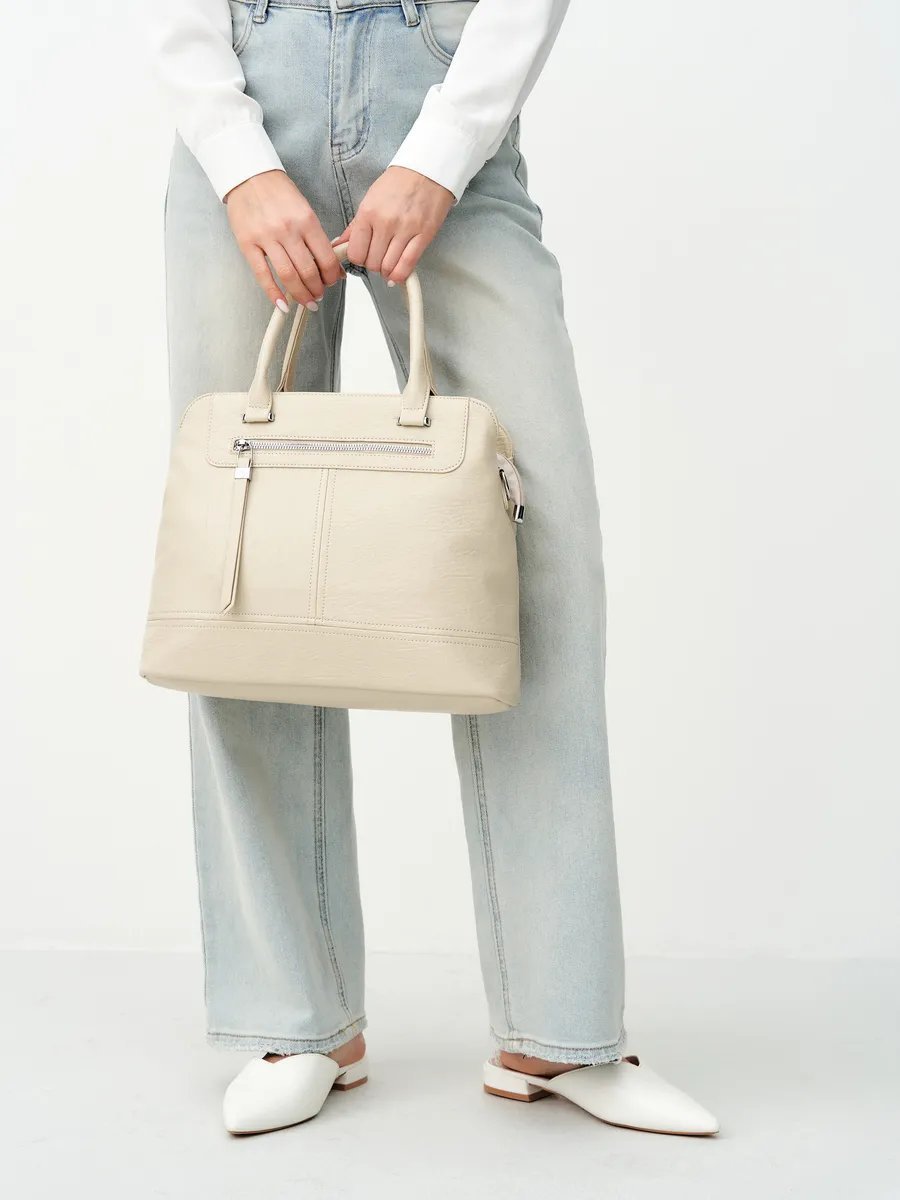 Сумка шоппер ICONIC BAGS искусственная кожа бежевый купить,NaN
