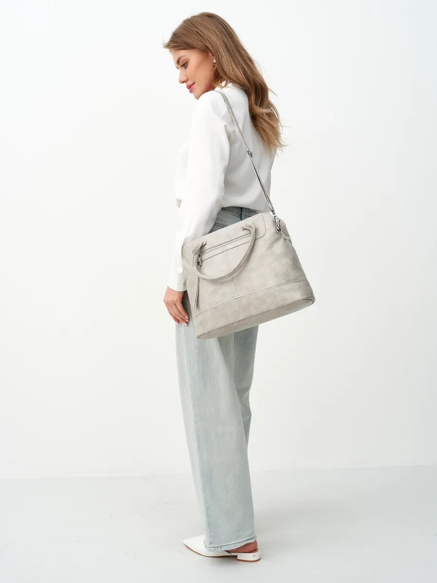 Сумка шоппер ICONIC BAGS искусственная кожа серый