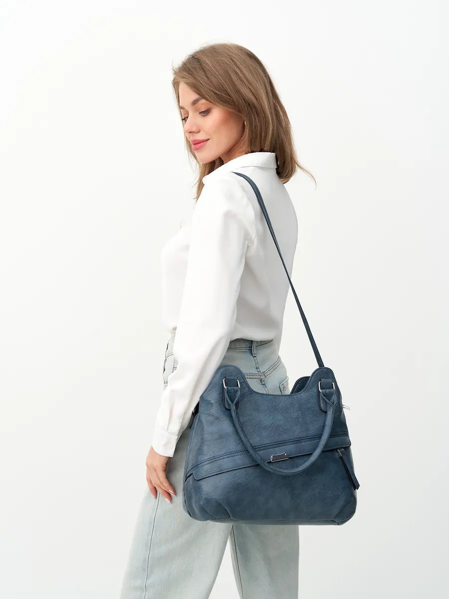 Сумка шоппер ICONIC BAGS искусственная кожа синий