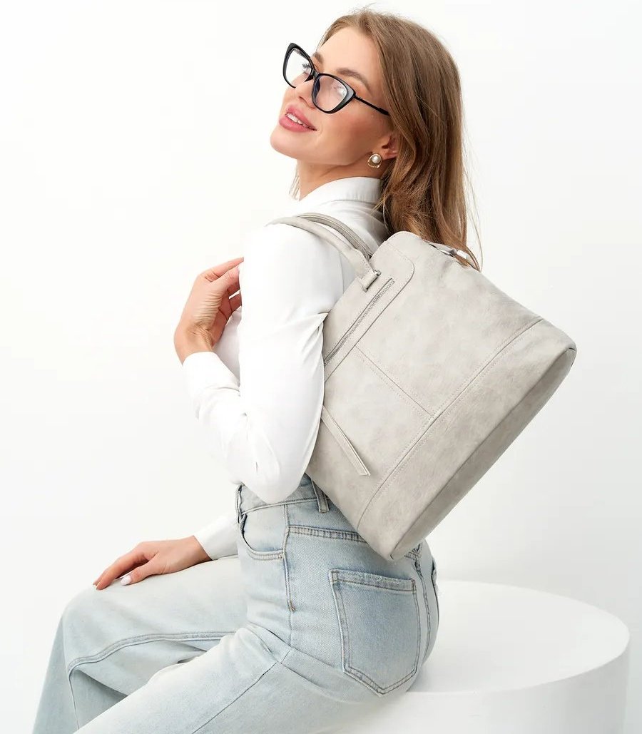 Сумка шоппер ICONIC BAGS искусственная кожа серый