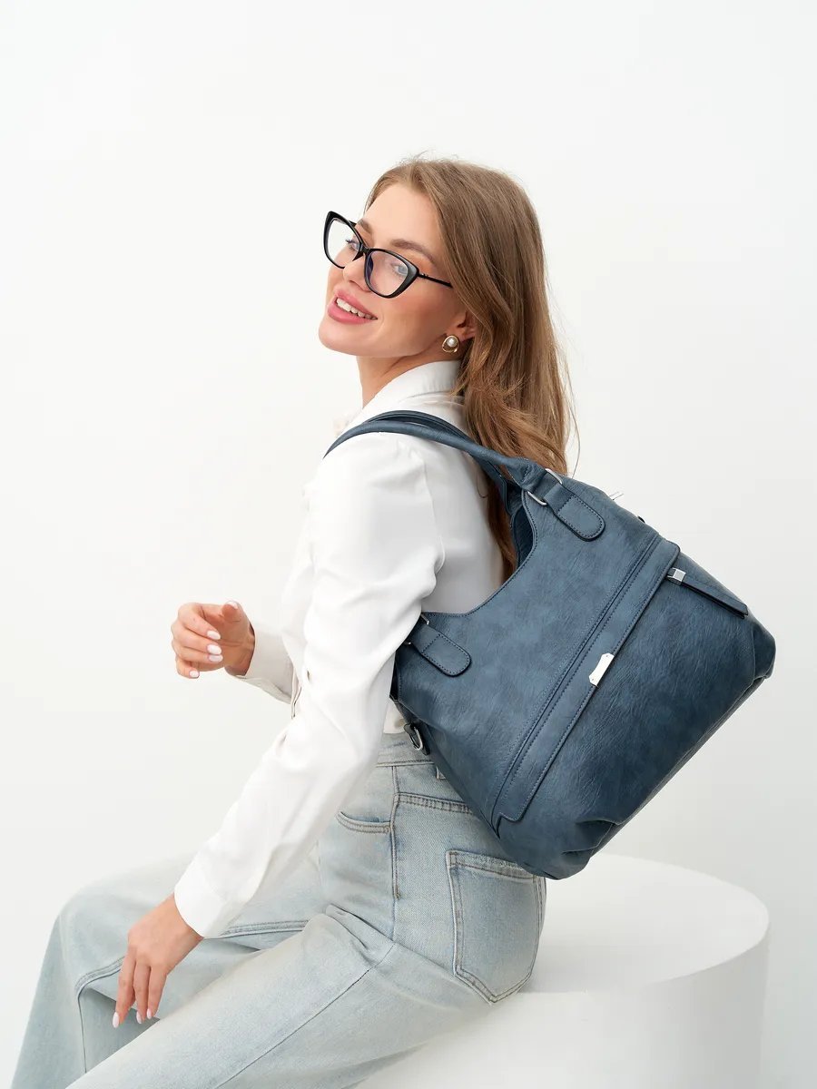 Сумка шоппер ICONIC BAGS искусственная кожа синий
