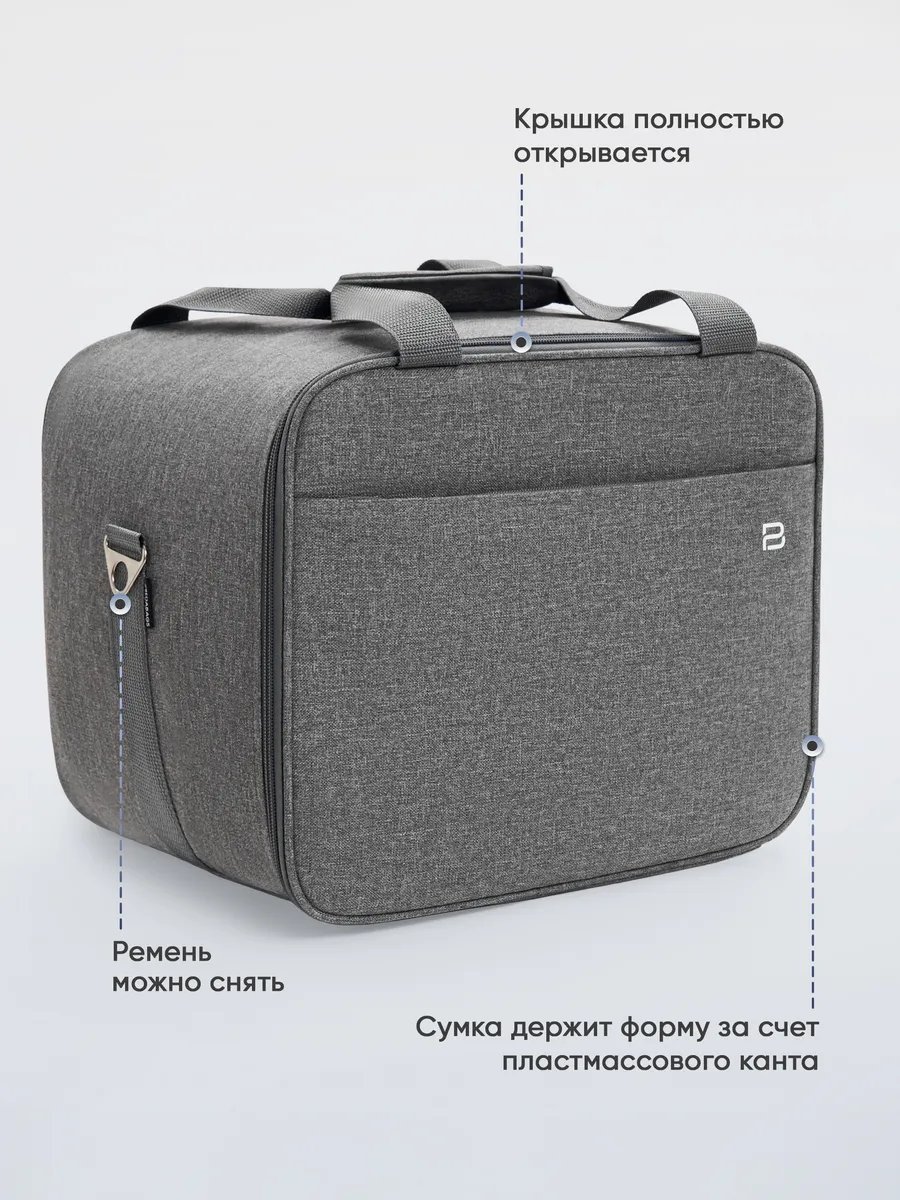 Мини-сумка Pobedabags полиэстер серый купить,NaN