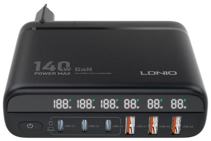 Зарядное устройство LDNIO A6140C черный