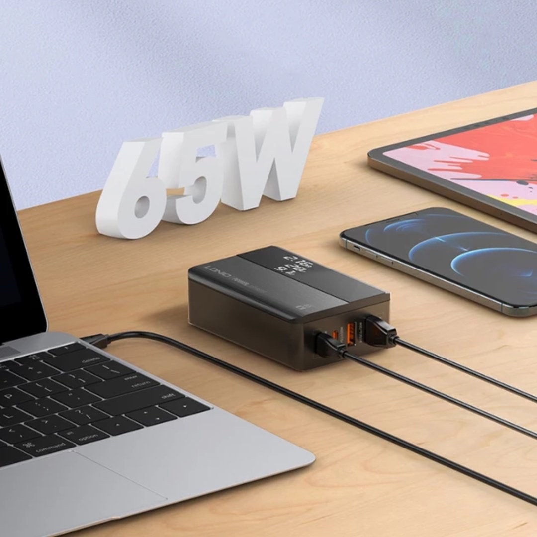 Зарядное устройство LDNIO 65W PD+QC черный