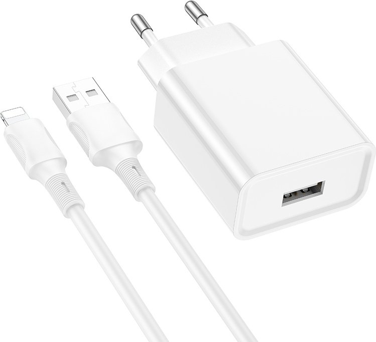 Зарядное устройство Borofone BA74A USB, Lightning 10.5 Вт белый - ForteMarket Зарядное устройство Borofone BA74A USB, Lightning 10.5 Вт белый купить,1953