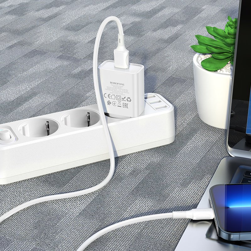 Зарядное устройство Borofone BA74A USB, Lightning 10.5 Вт белый - ForteMarket Зарядное устройство Borofone BA74A USB, Lightning 10.5 Вт белый купить,1953