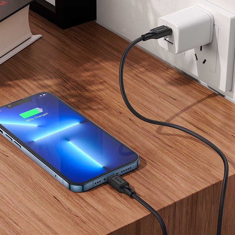 Кабель Hoco USB TypeC (M), Lightning (M), 1 м, X90 черный