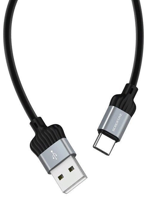 Кабель Borofone USB 2.0 (M), USB TypeC (M), 1 м, серебристый купить,2061