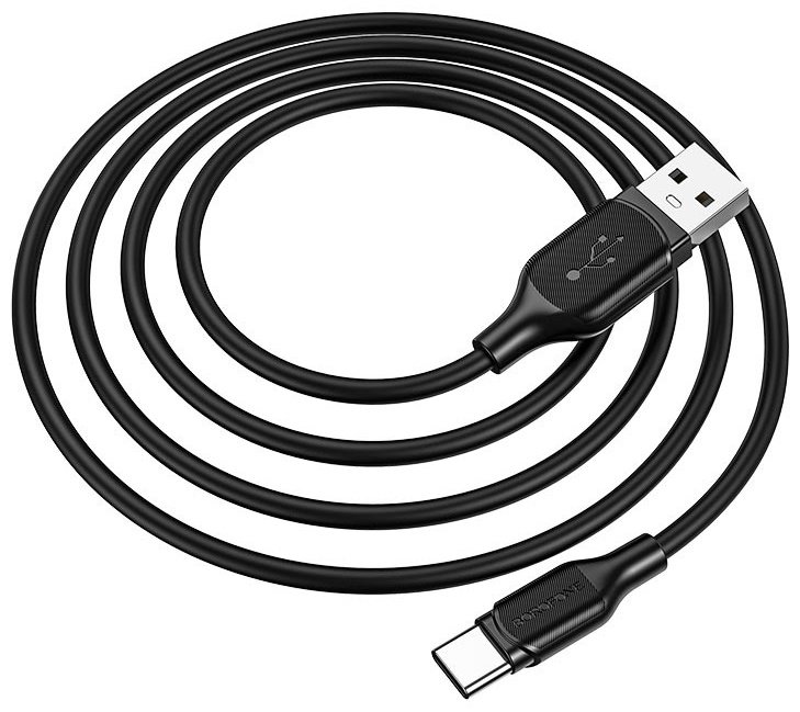 Кабель Borofone USB 2.0 (M), USB TypeC (M), 1 м, черный купить,2431