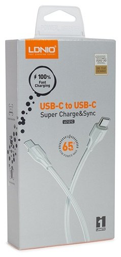 Кабель LDNIO USB TypeC (M), 1 м, LC121C белый купить,1389