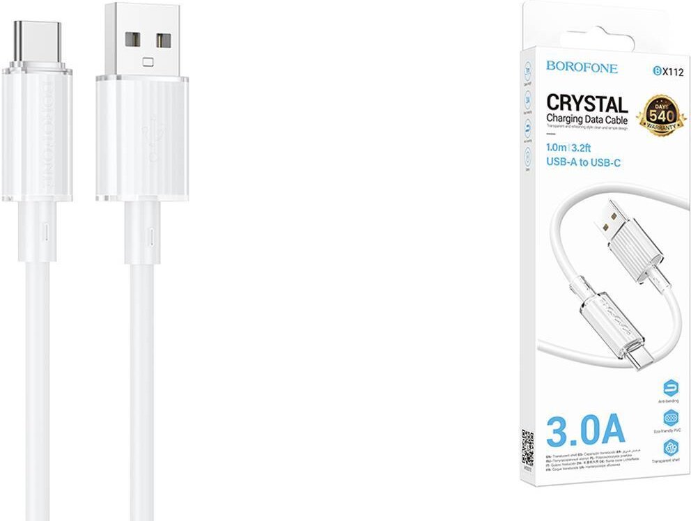 Кабель Borofone USB TypeC (M), 1 м, 6941991116384 белый купить,2071