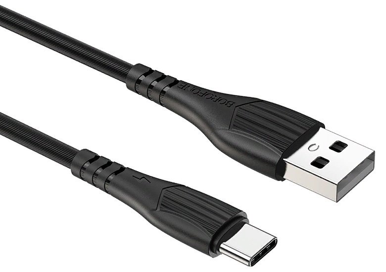 Кабель Borofone USB 2.0 (M), USB TypeC (M), 1 м, черный купить,1386