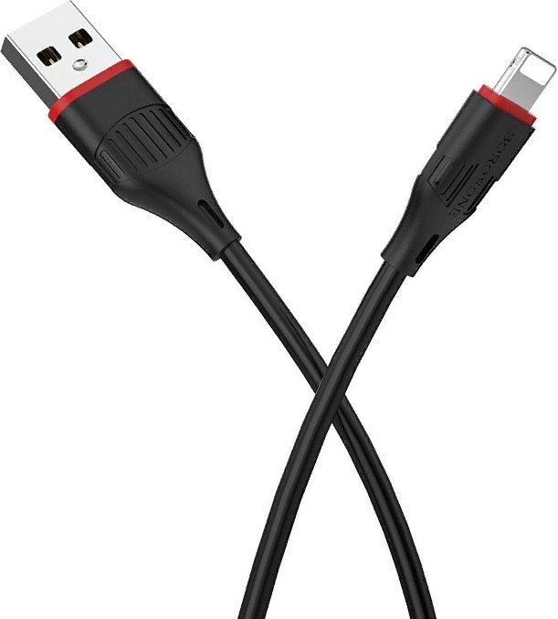 Кабель Borofone USB 2.0 (M), Lightning (M), 1 м, черный купить,2146