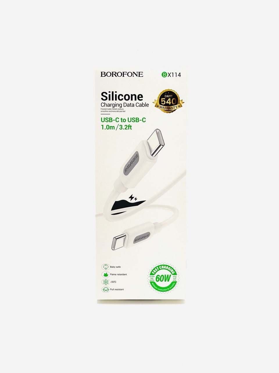 Кабель Borofone USB TypeC (F), 1 м, BX114 белый купить,2999