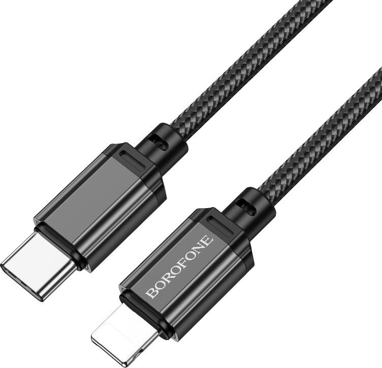 Кабель Borofone USB TypeC (M), Lightning (M), 2 м, черный купить,3071