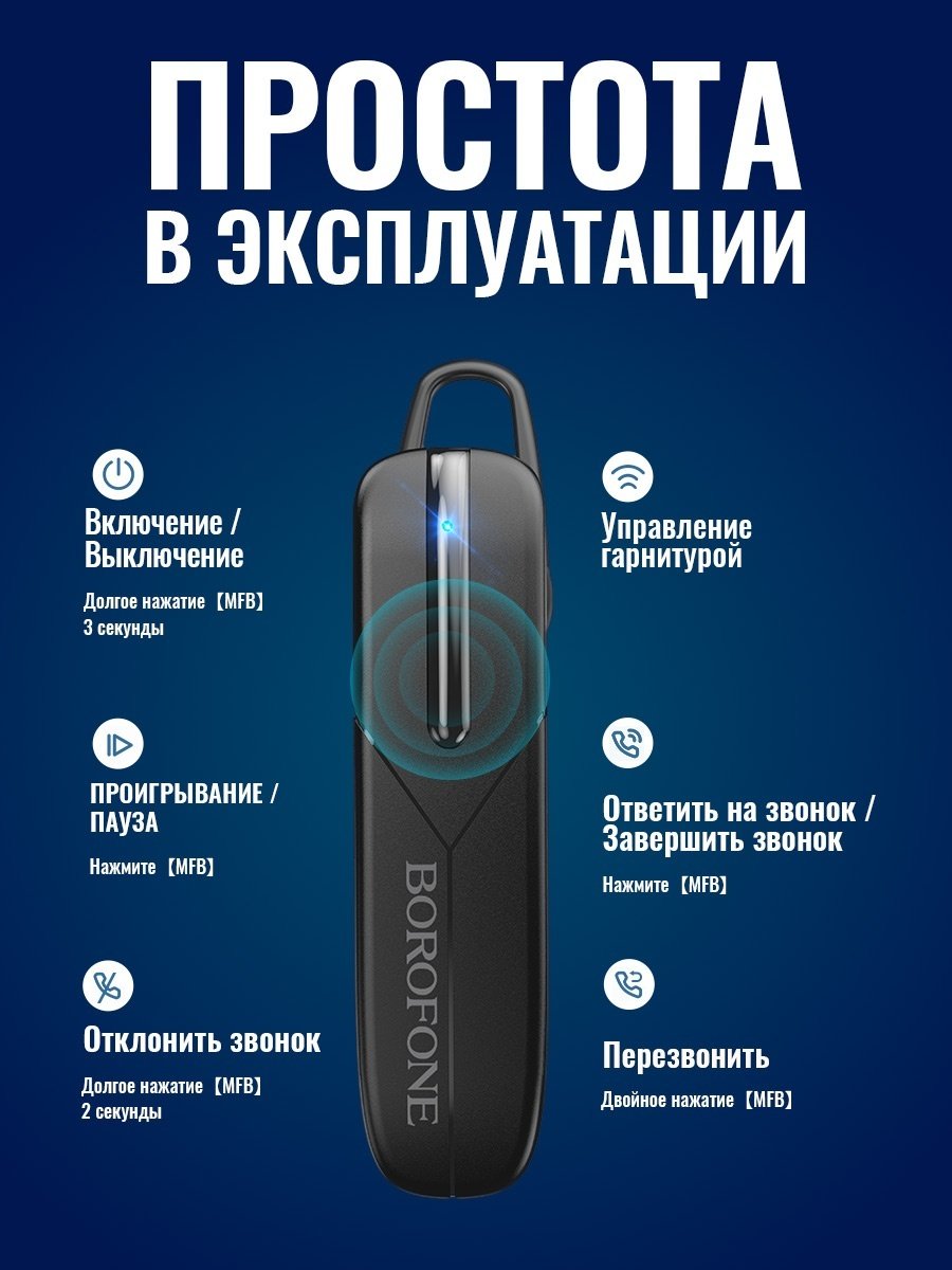 Наушники Borofone BC36 черный купить,2059
