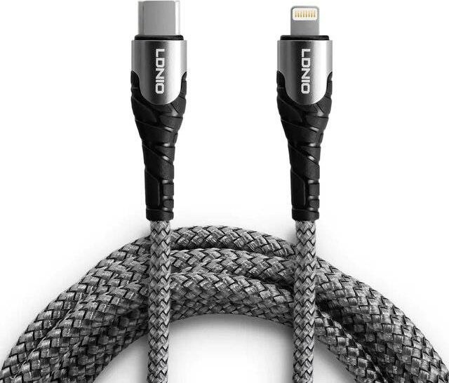 Кабель LDNIO USB TypeC (M), Lightning (M), 2 м, LC112 черный