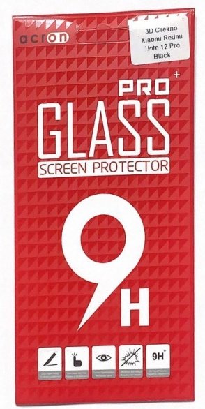 Стекло Acron для Xiaomi Redmi Note 12 Pro 4G черный