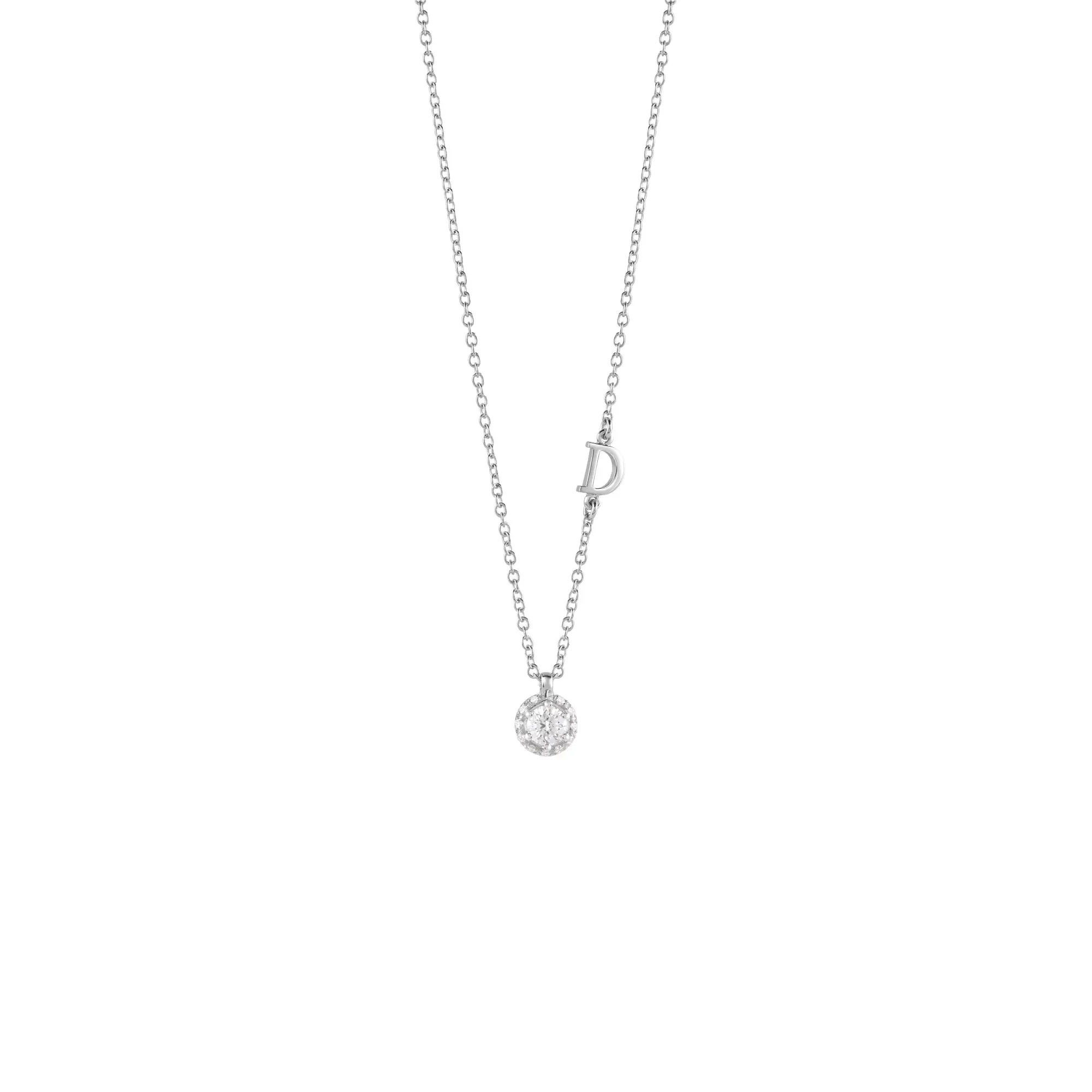 Колье Damiani Minou full pavè 20091059 белое золото 45см 3.4гр купить,NaN