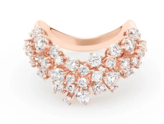 Кольцо Damiani Mimosa 20110116 розовое золото 16.8р 5.5гр купить,4375000