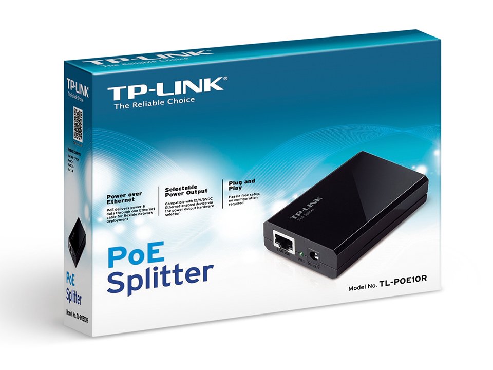 Сплиттер PoE TP-Link TL-PoE10R черный купить,0