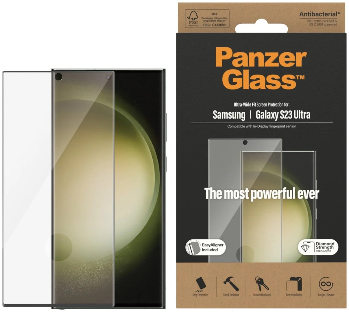 Стекло PanzerGlass для Samsung Galaxy S23 Ultra черный купить,2570