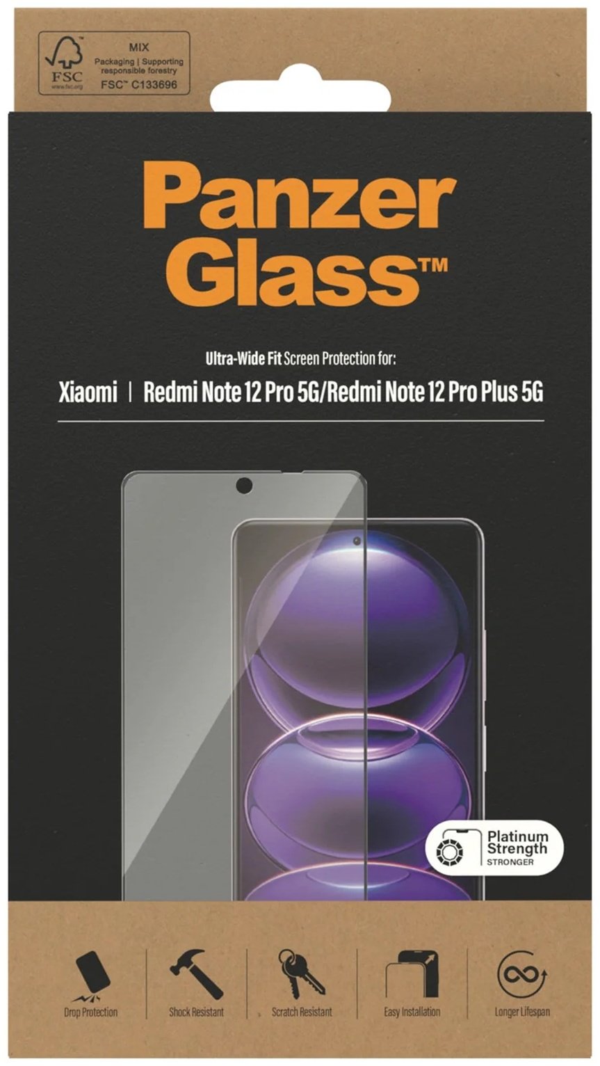 Стекло PanzerGlass для Xiaomi Redmi Note 12 Pro 4G черный