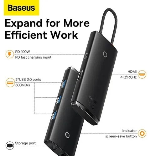 Док-станция Baseus WKQX040001 черный купить,0