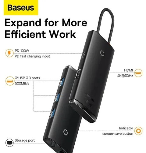 Док-станция Baseus WKQX040001 черный купить,NaN