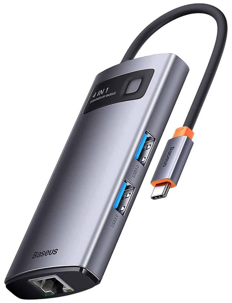 Док-станция Baseus 4 in 1 WKWG070113 серебристый купить,NaN