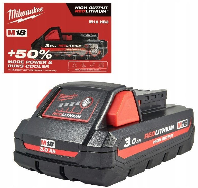Аккумулятор Milwaukee M18 HB3 4932471069 Li-Ion 3 Ач Ah 1 шт купить,NaN
