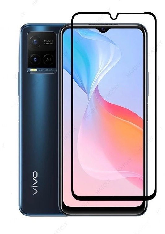 Стекло для Vivo Y33s черный