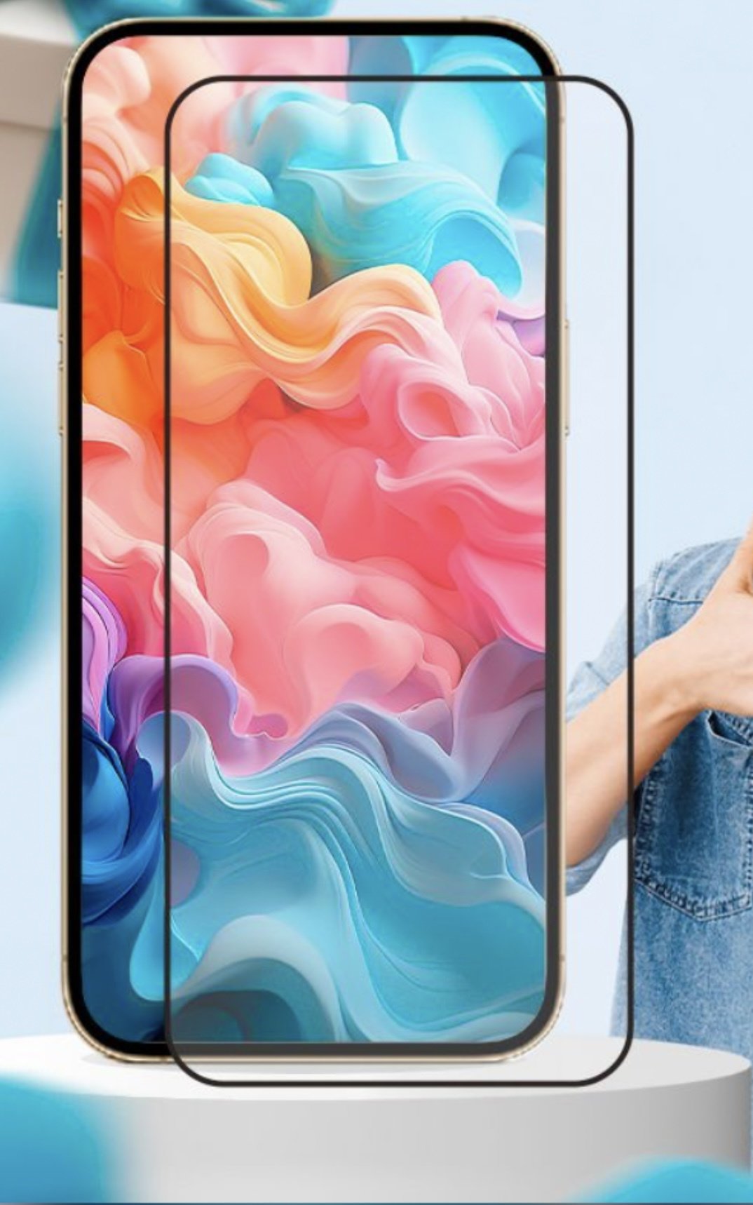 Стекло для Vivo Y33s черный