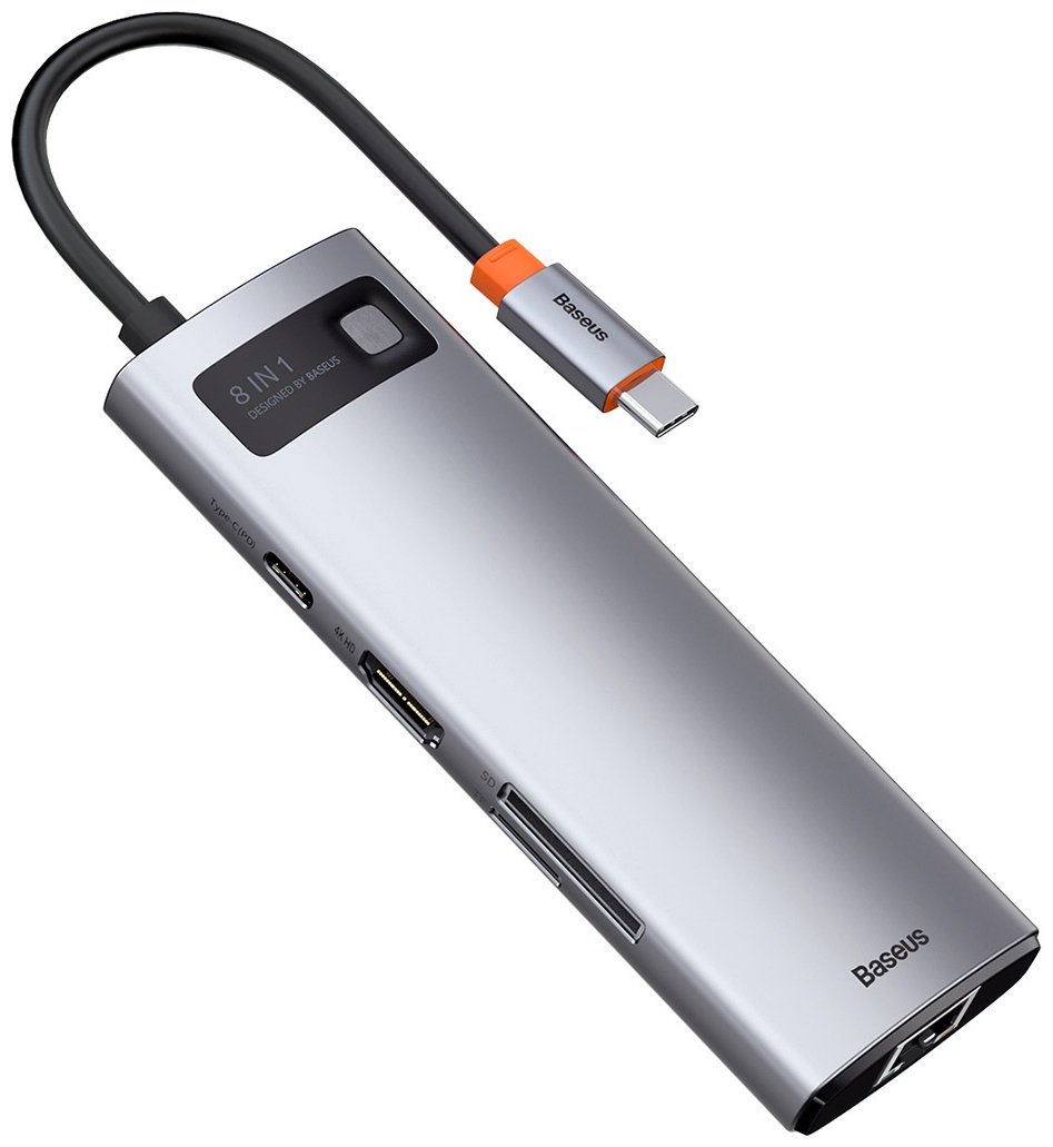 Док-станция Baseus Metal Gleam 8in1 CAHUB-CV0G серый - ForteMarket Док-станция Baseus Metal Gleam 8in1 CAHUB-CV0G серый купить,0