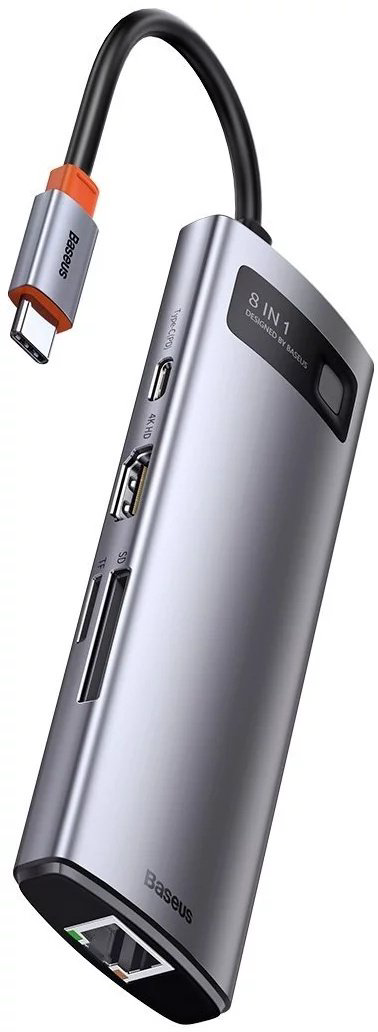 Док-станция Baseus Metal Gleam 8in1 CAHUB-CV0G серый купить,NaN